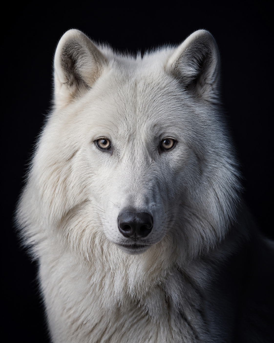 A northern white wolf portrait